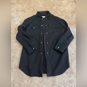 Womens Philosophy Black Faux Suede Shacket Jacket Shirt Size Medium